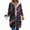 thumbnail image 1 of Aboser Womens Black Zip Up Hoodie with Pockets Long Sweatshirt Jackets Trendy Floral Printing Hoodies Casual Long Sleeve Jacket Coat Drawstring Loose Fit Hooded Outerwear, 1 of 6