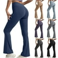 thumbnail image 1 of Aboser Womens Bootcut Yoga Pants High Waist Flare Leggings Soft Wide Leg Workout Pants Tummy Control Athletic Legging Slimming Butt Lift Tights Blue, 1 of 5