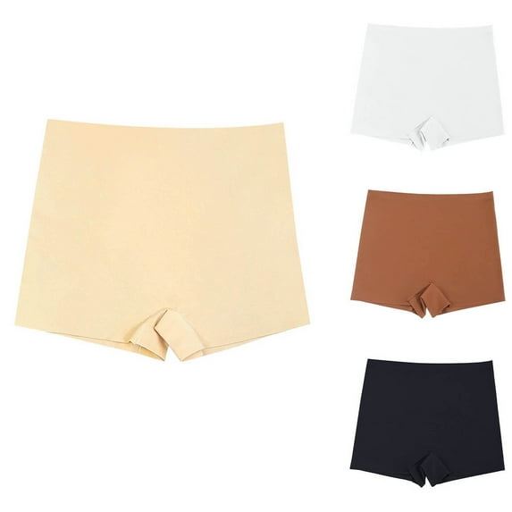 Aboser Womens Boxer Briefs Cooling Moisture Wicking Panties Comfortable Mid Waisted Underwear Solid Color Seamless Brief Panties for Teens