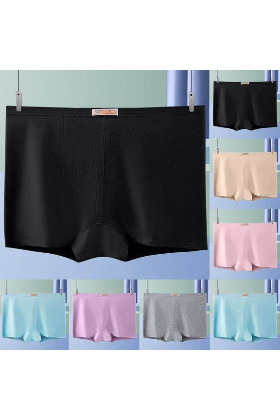 Womens Boyshort Underwear High Waisted Cotton Panties Breathable Seamless Boxer Briefs Soft Stretch Boy Shorts Panties