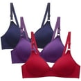thumbnail image 1 of Aboser Womens Bras 3 Pack Soft Wireless Bralettes Comfy Adjustable Straps Everyday Bras Smoothing Basic Minimizer Bra Push Up T-shirt Bralette, 1 of 5