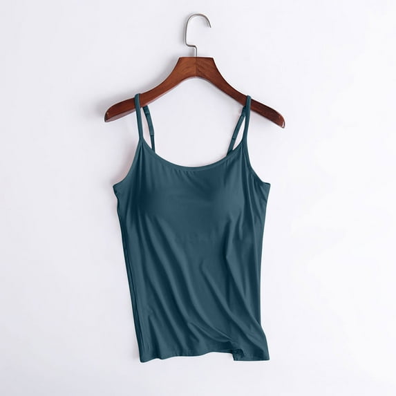 Aboser Womens Camisole Tank Tops with Built in Bra Adjustable Spaghetti Strap Cami Top Workout Shelf Bras Basic Undershirts Solid Color Sleeveless Shirts