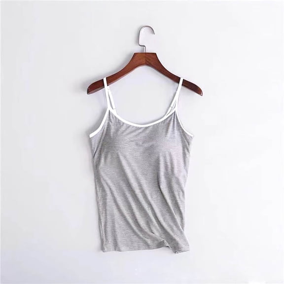 Aboser Womens Camisole Tank Tops with Built in Bra Adjustable Spaghetti Strap Cami Top Workout Shelf Bras Basic Undershirts Solid Color Sleeveless Shirts