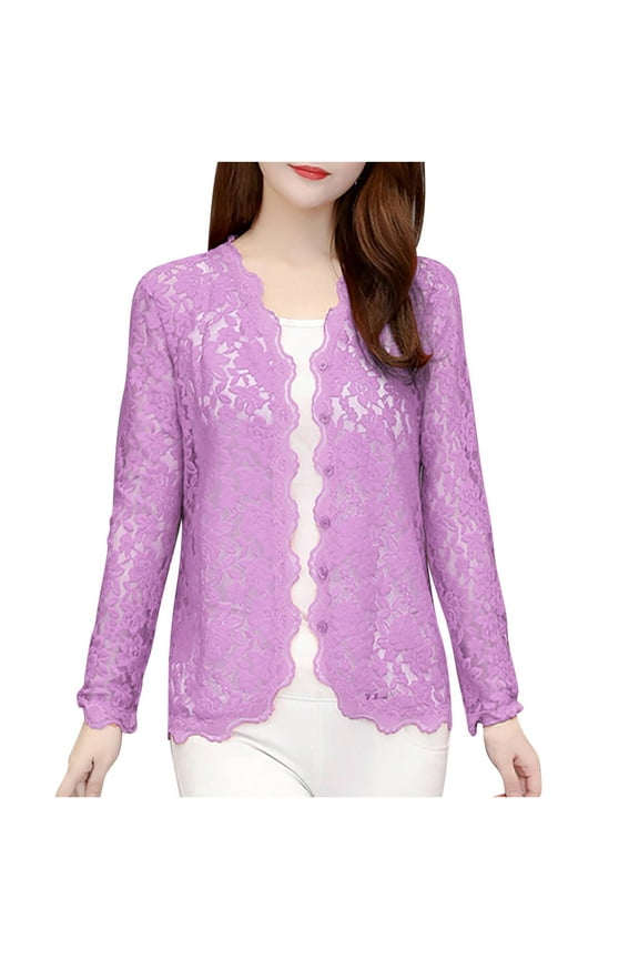 Womens Cardigans Bolero Shrugs for Evening Dress Open Front Lace Shrug Cardigans Plus Size Long Sleeve Cardigan Sweaters Lightweight Casual Knit Shrugs