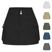 Aboser Womens Cargo Skirts High Waist Hiking Skirt Outdoor Active Cargos Skirts Slim Fit Short Skirt with Multi Pockets
