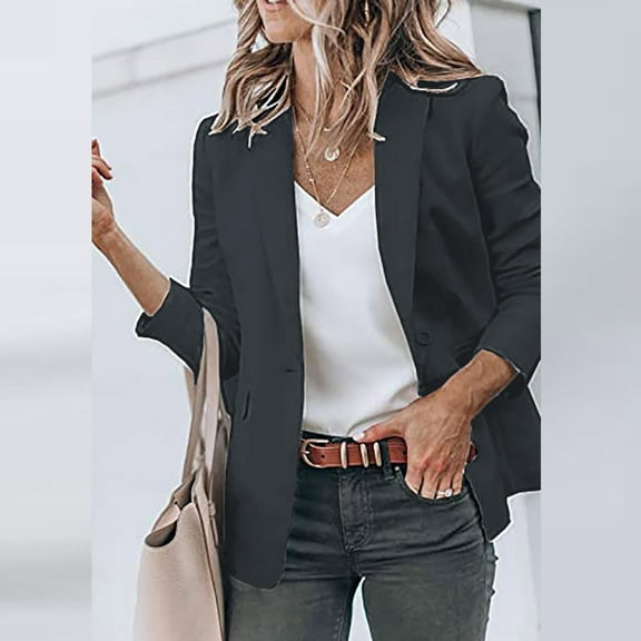 Aboser Womens Casual Blazers Open Front Long Sleeve Suit Jacket Work Office Blazer Jackets Business Casual Lapel Cardigan Coats