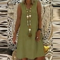 thumbnail image 1 of Aboser Womens Casual Sleeveless Dresses Cotton Linen Midi Dress Solid Loose Fit Sun Dresses Plus Size V Neck Beach Dress Lightweight Plain Tank Dresses, 1 of 6