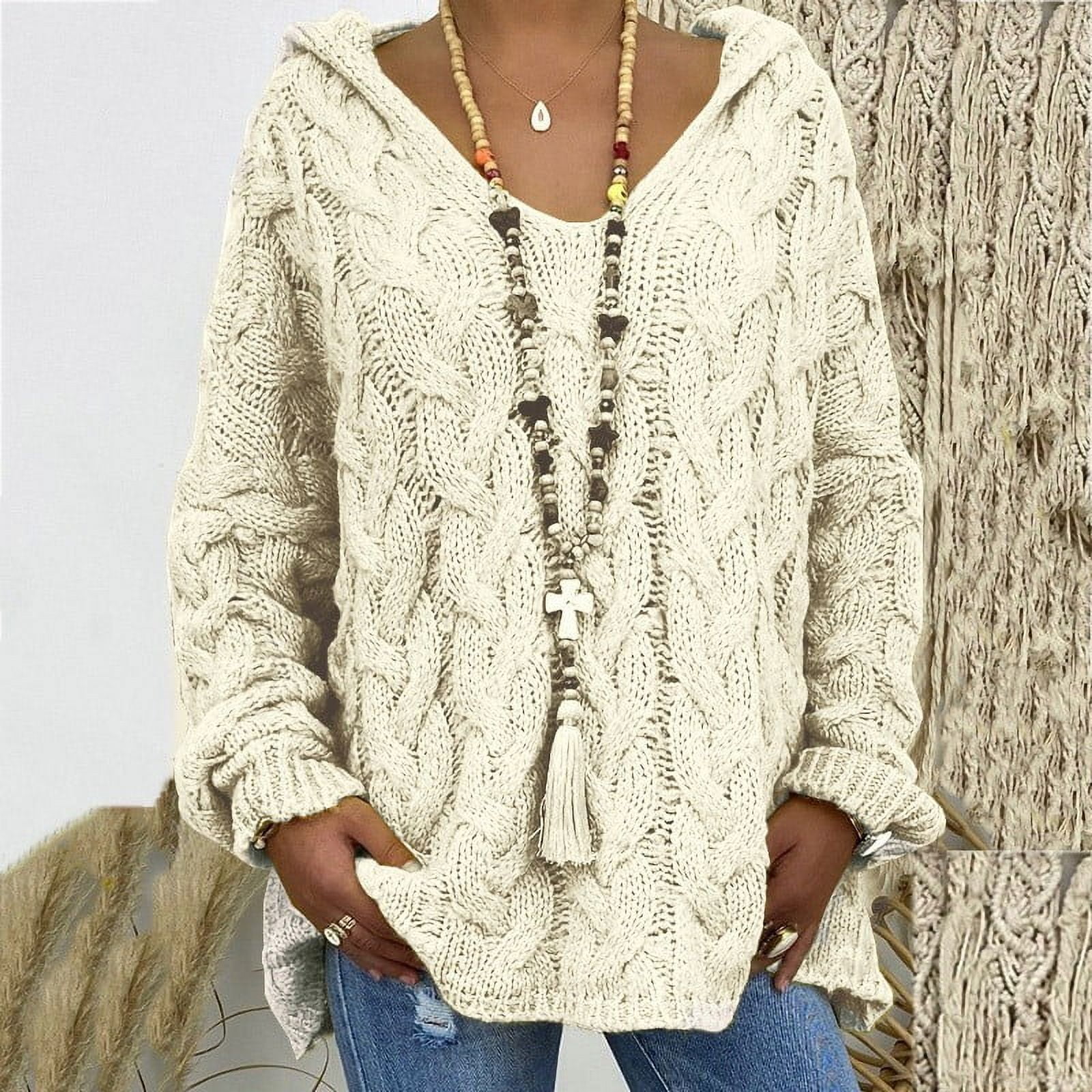 Wavlynn Womens Knit Sweater Oversized High Neck Soft Cozy Warmth For Fall Winter main image 1