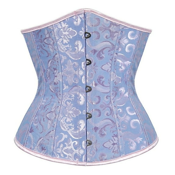 Aboser Womens Corset Tops Trendy Brocade Underbust Corsets Boned Bustier Front Buckle Waist Trainer Plus Size Waist Cincher Bodyshaper