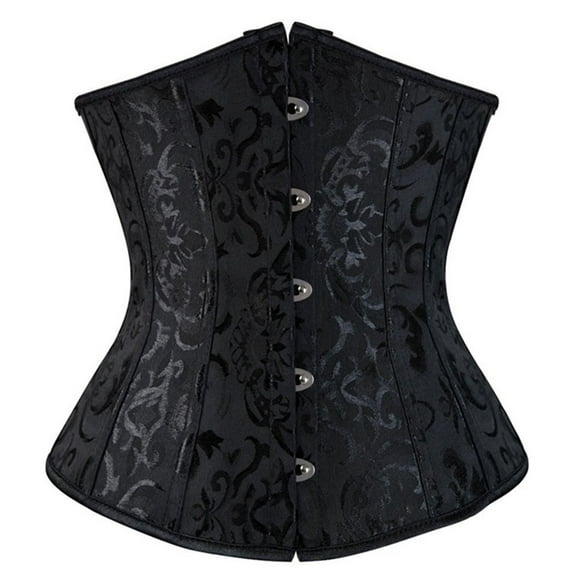 Aboser Womens Corset Tops Trendy Brocade Underbust Corsets Boned Bustier Front Buckle Waist Trainer Plus Size Waist Cincher Bodyshaper