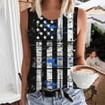 thumbnail image 1 of Aboser Womens Distressed USA Flag Tank Top Plus Size Sleeveless Cami Tops American Stars Stripes Print Shirts Casual Crewneck Patriotic Tees Memorial Day T Shirt, 1 of 4