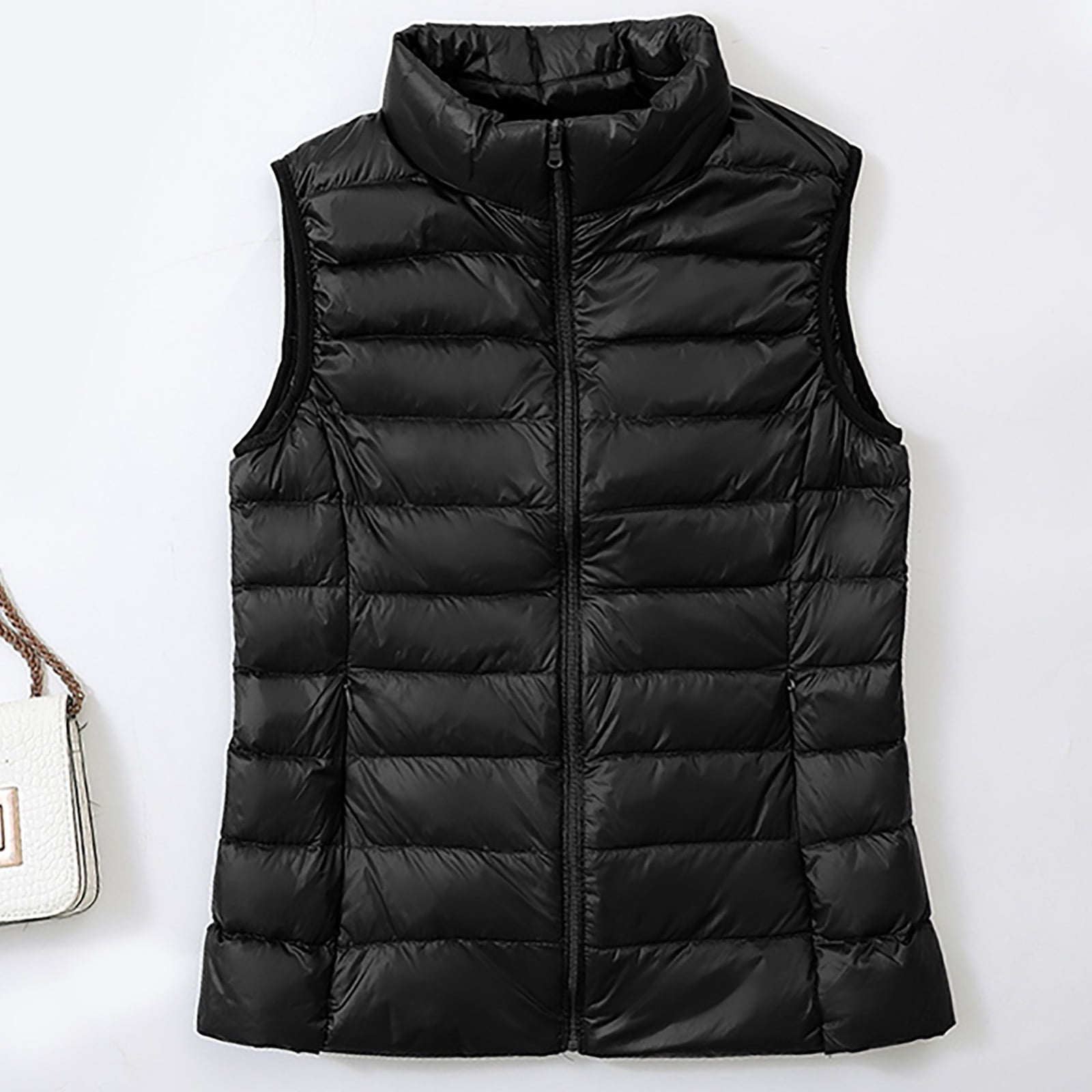 Aboser Womens Down Vests Outerwear Lightweight Stand Collar Puffy Vest ...