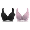 thumbnail image 1 of Aboser Womens Front Closure Bra Full Coverage Everyday Bras Beauty Back Comfort Sports Bras Easy Close Bra Front Buckle Corset Underwear 2 Pcs Pack, 1 of 7