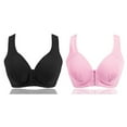 thumbnail image 1 of Aboser Womens Front Closure Bra Full Coverage Everyday Bras Beauty Back Comfort Sports Bras Easy Close Bra Front Buckle Corset Underwear 2 Pcs Pack, 1 of 9