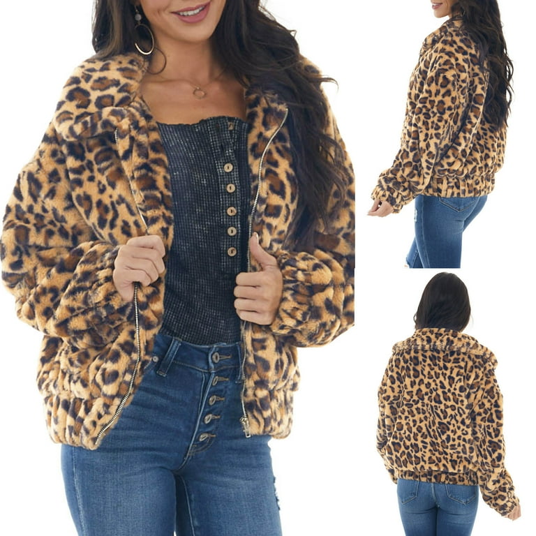 Fashion Leopard Printed Hooded Cardigan Outwear