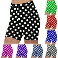 thumbnail image 1 of Aboser Womens High Rise Yoga Shorts 5 Inch Inseam Active Gym Running Booty Shorts Slim Fitted Athletic Shorts Summer Trendy Polka Dot Print Shorts, 1 of 6