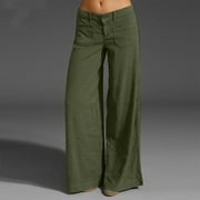 ABOSER Womens High Waisted Jeans Loose Wide Leg Pants for Women Spring Summer Casual Dress Pant Y2K Long Work Trousers with Pockets