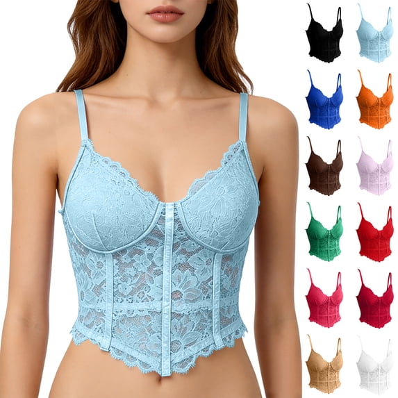 Aboser Womens Lace Bustier Tops Adjustable Strap Bodice Corset Lace Up Overbust Bodysuit Retro Victorian Lingerie Shapewear Bride Wedding Corsets