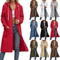 thumbnail image 1 of Aboser Womens Maxi Hoodies Zip Up Knee Length Jackets Comfy Long Sleeve Hoodie Jacket Drawstring Full Zipper Sweatshirt Coats with Pockets, 1 of 7