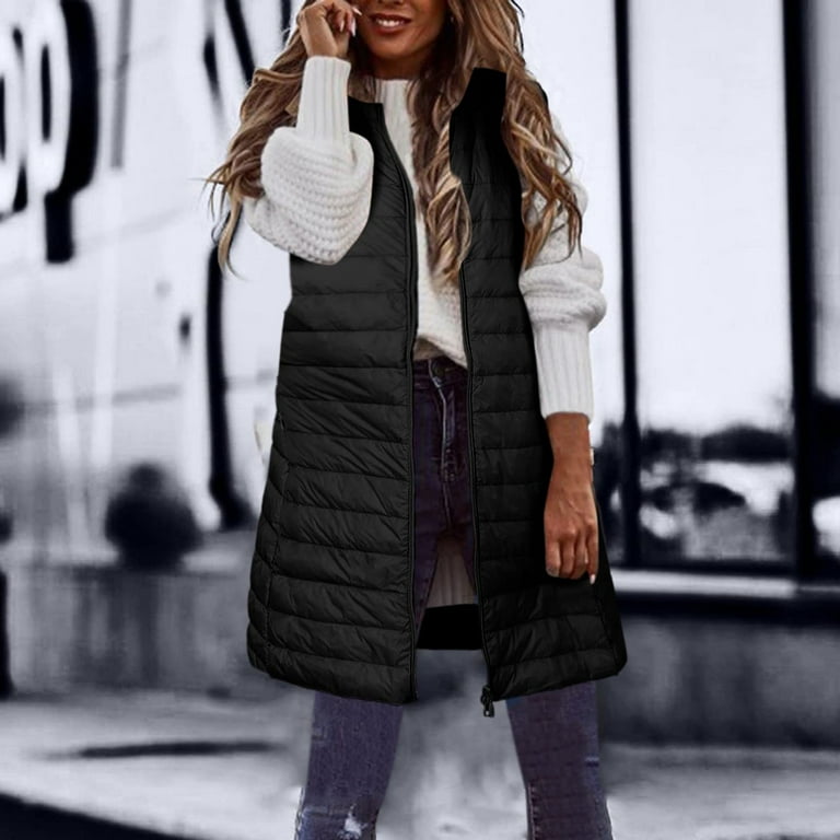Puffer Vest Womens WXLWZYWL Fall Savings Long Puffer Vest Women