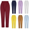 thumbnail image 1 of Aboser Womens Mid Rise Scrub Pants Straight Leg Pull On Pants Ultra Soft Open Buttom Trousers Casual Elastic Waist Nursing Uniform Pants, 1 of 5