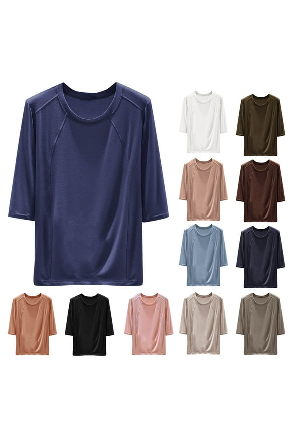 Womens Modal T Shirts Athletic Workout Tops Casual 3/4 Sleeve Gym Tees Moisture Wicking Sports Shirt Raglans Round Neck T-Shirts