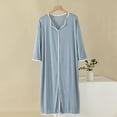 thumbnail image 1 of Aboser Womens Nightgowns Soft Long Sleeve Sleepshirts Plus Size V Neck Nightgown Loose Fit Cozy Modal Nightdress Casual Long Loungewear, 1 of 4
