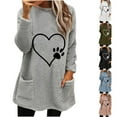 thumbnail image 1 of Aboser Womens Oversized Sherpa Pullover Fuzzy Fleece Heart Print Loungewear Casual Long Sleeve Sweatshirt Fall 2026 Cute Tops Warm Plush Long Shirts with Pockets, 1 of 5