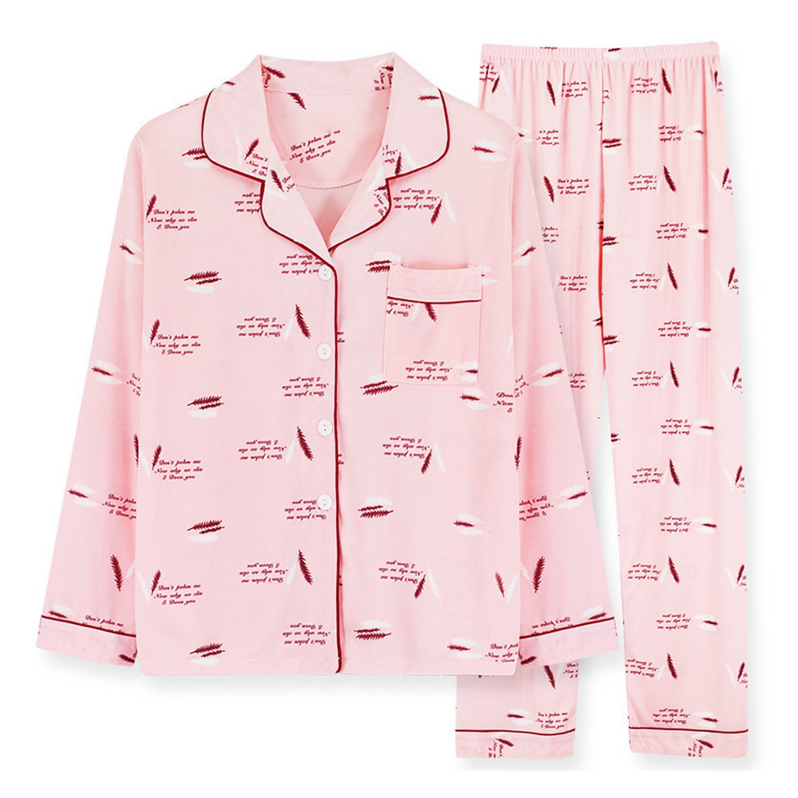 Button Pyjamas Aboser Womens Pajama Sets Cozy Button Down Pajamas with Notch Collar ...