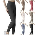 thumbnail image 1 of Aboser Womens Petite Yoga Pants High Waist Tummy Control Leggings Gym Fitness Joggers Pants Solid Color Slimming Tights Butt Lift Quick Dry Leggings, 1 of 6