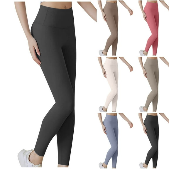 Aboser Womens Petite Yoga Pants High Waist Tummy Control Leggings Gym Fitness Joggers Pants Solid Color Slimming Tights Butt Lift Quick Dry Leggings