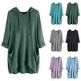 thumbnail image 1 of Aboser Womens Plus Size Long Hoodies with Pockets Cozy Soft Cotton Sweatshirts Fall Long Sleeve Hooded Pullover Solid Color Casual Hoodie Tops Purple XXL, 1 of 4