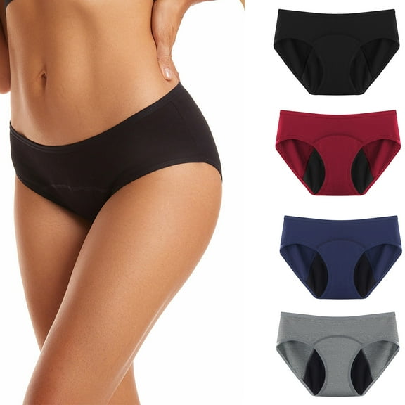 Aboser Womens Plus Size Period Underwear High Absorbency Menstrual Protective Briefs Cotton Underwear Heavy Flow Leakproof Panties