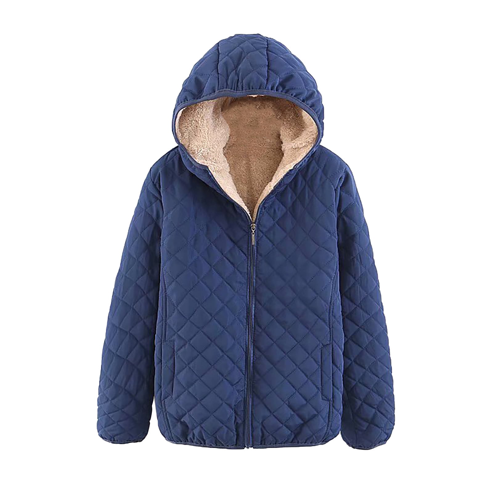 Ladies quilted coats with hoods top