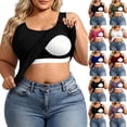 thumbnail image 1 of Aboser Womens Ribbed Knit Tank Tops with Built in Bras Plus Size Sleeveless Shirts Summer Casual Scoop Neck Basic Shirt Padded Layering Top, 1 of 8