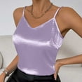 thumbnail image 1 of Aboser Womens Silky Satin Camisole Tops Trendy Shiny Party Shirt Stretchy Spaghetti Strap Cami Tank Top Comfy V Neck Undershirt Loose Fit Camisoles, 1 of 6