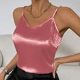 thumbnail image 1 of Aboser Womens Silky Satin Camisole Tops Trendy Shiny Party Shirt Stretchy Spaghetti Strap Cami Tank Top Comfy V Neck Undershirt Loose Fit Camisoles, 1 of 6