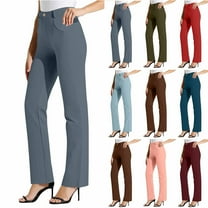 Aboser Womens Stretchy Work Dress Pants Business Casual High Waisted Slacks Straight Leg Sports Golf Pants for Ladies Office Bootcut Trousers