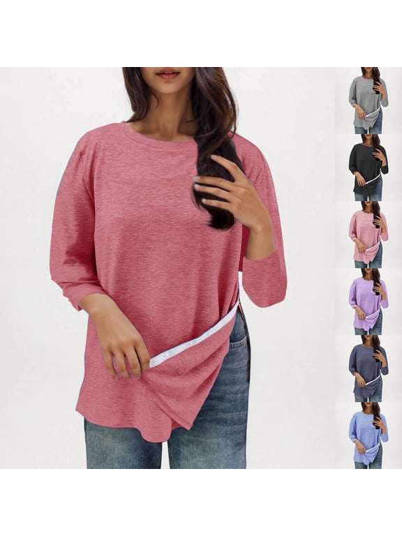 Womens Surgery Shirt Tear Away Side Snap Chemo Port Tops Soft Long Sleeve Shirts Recovery Clothing