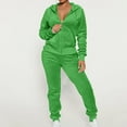 thumbnail image 1 of Aboser Womens Sweatsuit 2 Piece Set Velour Jogging Workout Sets Zip Up Long Sleeve Tracksuit Casual Elastic Waist Lounge Outfits with Pockets, 1 of 7