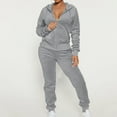 thumbnail image 1 of Aboser Womens Sweatsuit 2 Piece Set Velour Jogging Workout Sets Zip Up Long Sleeve Tracksuit Casual Elastic Waist Lounge Outfits with Pockets, 1 of 6