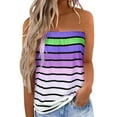 thumbnail image 1 of Aboser Womens Tube Tops Strapless Colorful Striped Tank Top Backless Bandeau Summer Trendy Sleeveless T Shirts Loose Holiday Tube Top, 1 of 4