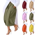 thumbnail image 1 of Aboser Womens Twill Capri Pants with Pockets Baggy Wide Leg Palazzo Pants Dressy Casual Cropped Trousers Solid Color Beach Pants 2026, 1 of 7