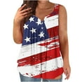 thumbnail image 1 of Aboser Womens USA Flag Tunic Tank Tops Loose Fit Sleeveless Patriotic Shirts America Stars and Stripes Graphic Tunics Dressy Casual Square Neck Shirt Blouse, 1 of 4