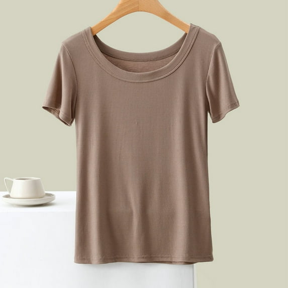 Aboser Womens Ultra Soft Modal T Shirt Cozy Short Sleeve Basic Tees Solid Color Tee Shirts Casual Summer Tshirts Loose Round Neck Blouses 2026