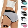 thumbnail image 1 of Aboser Womens Underwear 3 Pack Seamless High Waisted Panties Plus Size Cotton Blend Hipster Briefs Comfort Breathable Full Coverage Panty Underwear, 1 of 9