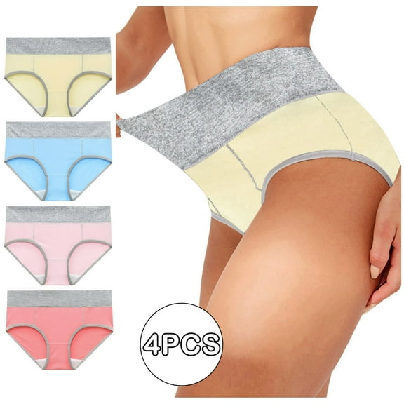 Aboser Womens Underwear Cotton Mid Waist Briefs Full Coverage Brief Panties Lingerie Undergarments for Women Multipack Available in Plus Size