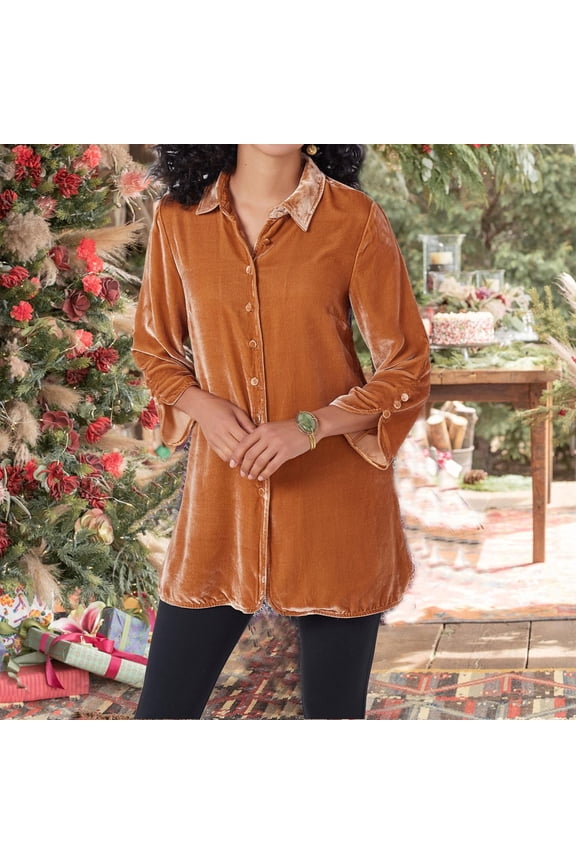 Womens Velour Shirts Dressy Casual Long Sleeve Blouse Tops Cozy Soft Velvet Basic Shirt Fall Fashion Loose Fitted Y2k Tshirt Clothes