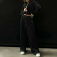 thumbnail image 1 of Aboser Womens Velour Sweatsuit Set 2 Piece Track Suit Cropped Jacket and Wide Leg Pants Outfits Full Zip Hoodie and Sweatpants Set Velvet Jogging Sets, 1 of 7
