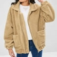 thumbnail image 1 of Aboser Womens Warm Fleece Jacket Coat Thick Sherpa Jackets Zipper Up Winter Coats Solid Long Sleeve Outerwear Fuzzy Plush Jacket with Pockets Khaki M, 1 of 6